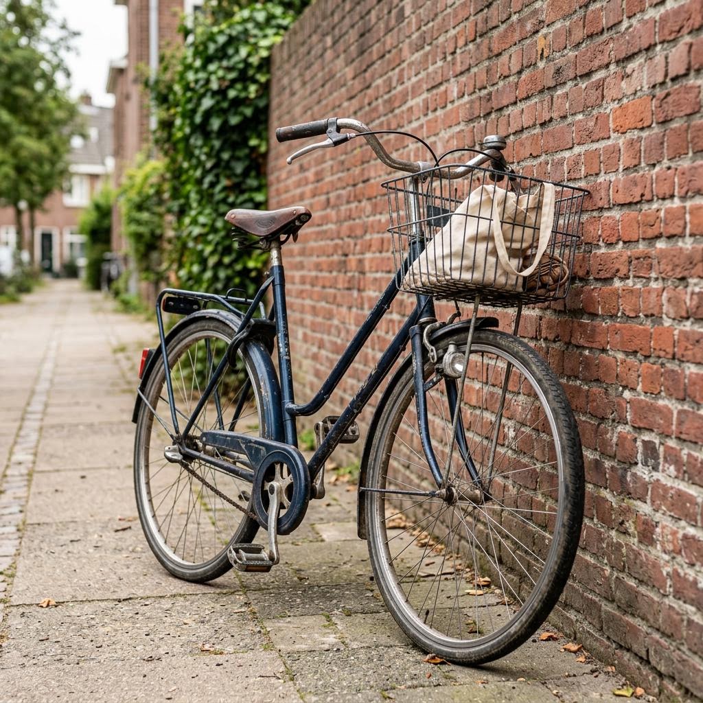 Blå damcykel med korg, 7 växlar